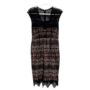 Shoshanna Structured Lace Sheath Dress-4. B75